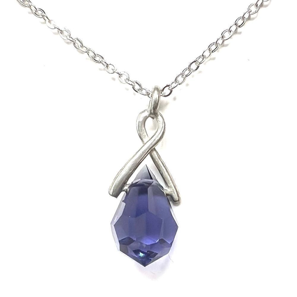 Swarovski crystal amethyst pendant necklace
